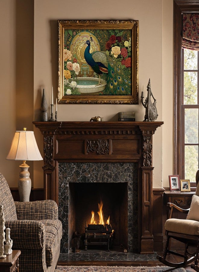 LAMPLIG 1000 Piece Puzzles for Adults,Victoria Rose Garden Jigsaw Puzzle,Vintage Peacock Puzzles 1000 Pieces,Creative Games and Gifts Difficult Floral Puzzle Home Decor for Adults (27.5"x19.6"), 1:1 Poster - Image 3